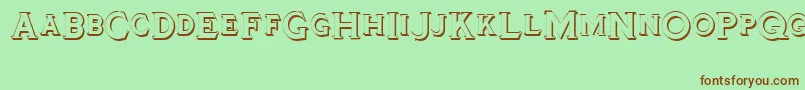 Tinplatetitlingshadowed Font – Brown Fonts on Green Background