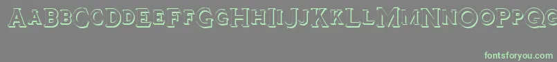Więcej informacji o czcionce Tinplatetitlingshadowed Czcionka Tinplatetitlingshadowed – zielone czcionki na szarym tle