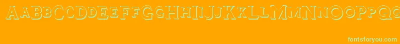 Tinplatetitlingshadowed Font – Green Fonts on Orange Background