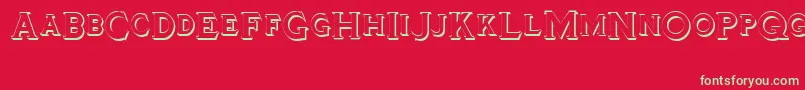 Шрифт Tinplatetitlingshadowed – зелёные шрифты на красном фоне