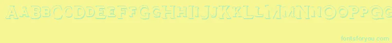 Tinplatetitlingshadowed Font – Green Fonts on Yellow Background