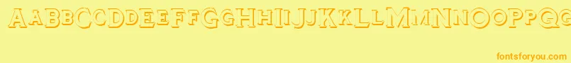 Tinplatetitlingshadowed Font – Orange Fonts on Yellow Background