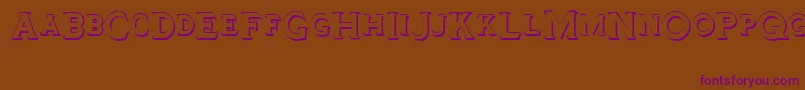 Tinplatetitlingshadowed Font – Purple Fonts on Brown Background
