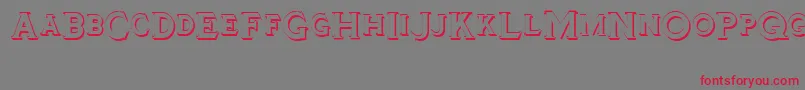 フォントTinplatetitlingshadowed – 赤い文字の灰色の背景