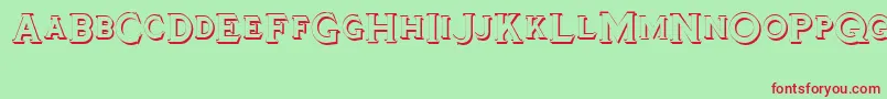 Tinplatetitlingshadowed Font – Red Fonts on Green Background