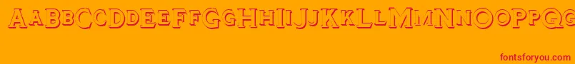 Tinplatetitlingshadowed Font – Red Fonts on Orange Background
