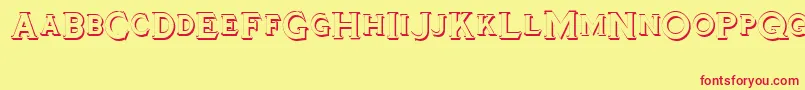 Tinplatetitlingshadowed Font – Red Fonts on Yellow Background