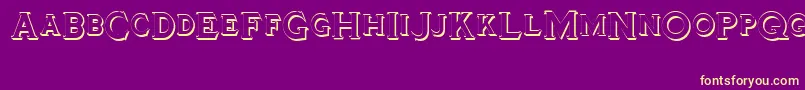Tinplatetitlingshadowed Font – Yellow Fonts on Purple Background
