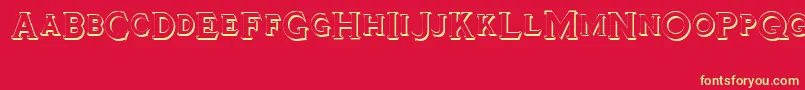 Tinplatetitlingshadowed Font – Yellow Fonts on Red Background