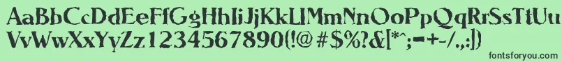 フォントNevadarandomBold – 緑の背景に黒い文字