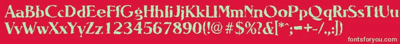 NevadarandomBold Font – Green Fonts on Red Background