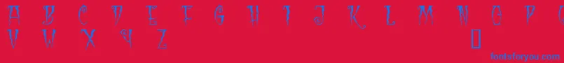 フォントBlc – 赤い背景に青い文字