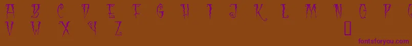 Blc-Schriftart – Violette Schriften auf braunem Hintergrund