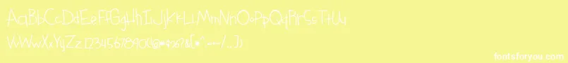 SomethingBlueBold-Schriftart – Weiße Schriften auf gelbem Hintergrund
