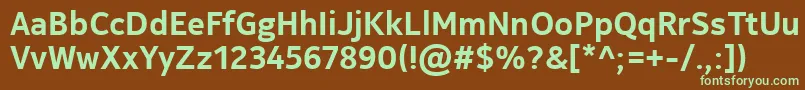 Шрифт NokiaPureTextBold – зелёные шрифты на коричневом фоне