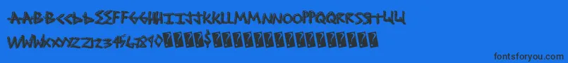 Shocktreatment Font – Black Fonts on Blue Background