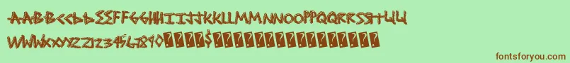 Shocktreatment Font – Brown Fonts on Green Background