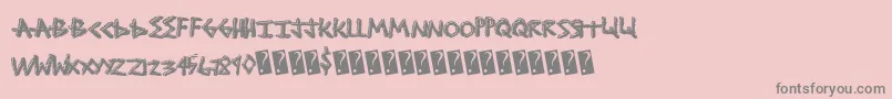Weitere Informationen zur Shocktreatment-Schriftart Shocktreatment-Schriftart – Graue Schriften auf rosa Hintergrund