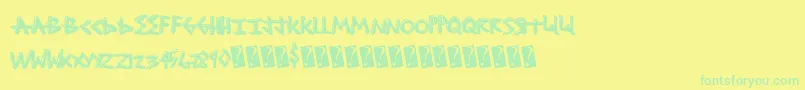 Shocktreatment Font – Green Fonts on Yellow Background