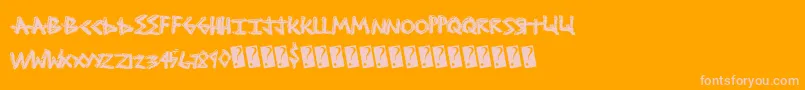 Shocktreatment Font – Pink Fonts on Orange Background