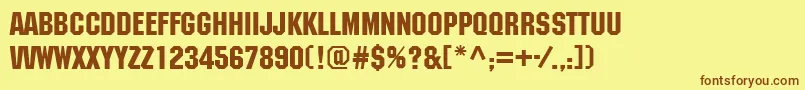 Mcn65C Font – Brown Fonts on Yellow Background