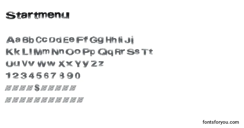 Schriftart Startmenu – Alphabet, Zahlen, spezielle Symbole