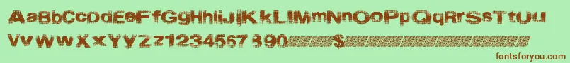 Startmenu-fontti – ruskeat fontit vihreällä taustalla