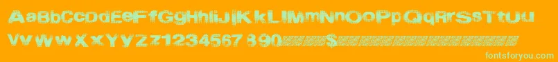 Startmenu-Schriftart – Grüne Schriften auf orangefarbenem Hintergrund