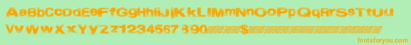 Startmenu-Schriftart – Orangefarbene Schriften auf grünem Hintergrund