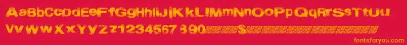 Startmenu-Schriftart – Orangefarbene Schriften auf rotem Hintergrund