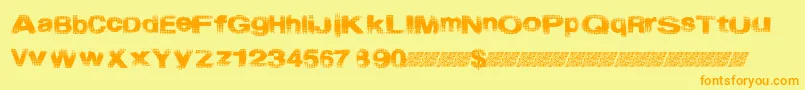 Startmenu-Schriftart – Orangefarbene Schriften auf gelbem Hintergrund