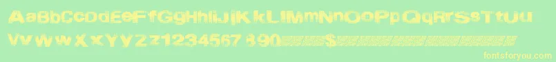 フォントStartmenu – 黄色の文字が緑の背景にあります