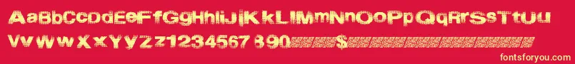 Startmenu-fontti – keltaiset fontit punaisella taustalla