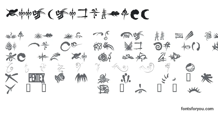 Schriftart Wwwerewolfbats – Alphabet, Zahlen, spezielle Symbole