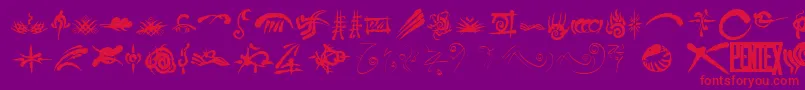 Wwwerewolfbats-Schriftart – Rote Schriften auf violettem Hintergrund