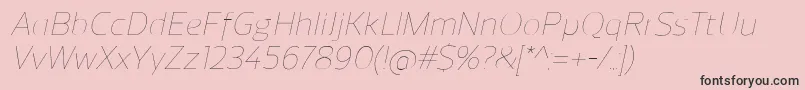 ReganUltralightitalic Font – Black Fonts on Pink Background