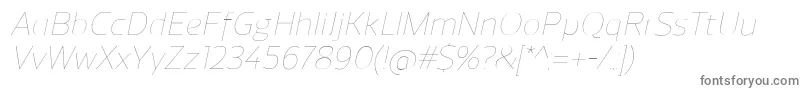 ReganUltralightitalic-Schriftart – Graue Schriften auf weißem Hintergrund