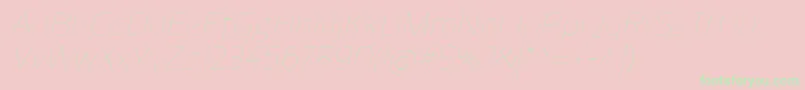 ReganUltralightitalic Font – Green Fonts on Pink Background