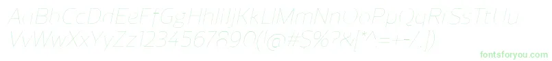 fuente ReganUltralightitalic – Fuentes Verdes Sobre Fondo Blanco