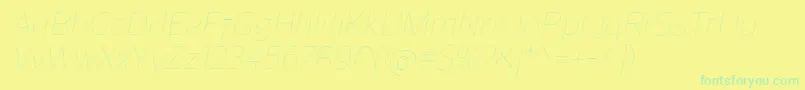 ReganUltralightitalic Font – Green Fonts on Yellow Background