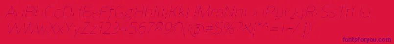 ReganUltralightitalic Font – Purple Fonts on Red Background