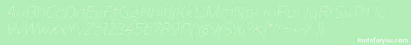 ReganUltralightitalic Font – White Fonts on Green Background