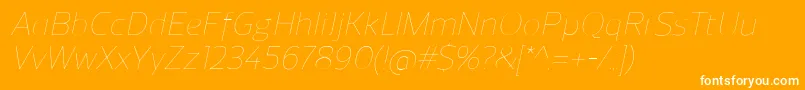ReganUltralightitalic Font – White Fonts on Orange Background