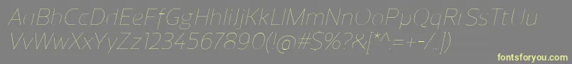 More about ReganUltralightitalic Font ReganUltralightitalic Font – Yellow Fonts on Gray Background