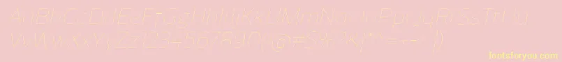 ReganUltralightitalic Font – Yellow Fonts on Pink Background