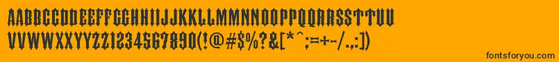 FtyIronhorseNcv-Schriftart – Schwarze Schriften auf orangefarbenem Hintergrund