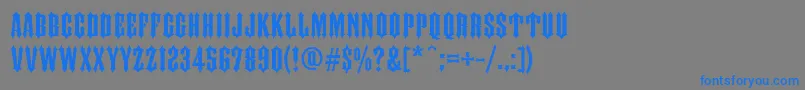 Шрифт FtyIronhorseNcv – синие шрифты на сером фоне