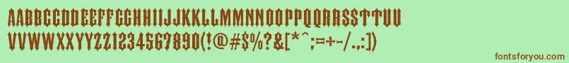 FtyIronhorseNcv Font – Brown Fonts on Green Background