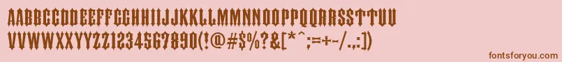 FtyIronhorseNcv-Schriftart – Braune Schriften auf rosa Hintergrund