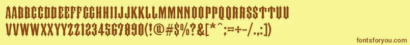 FtyIronhorseNcv Font – Brown Fonts on Yellow Background